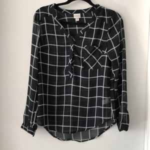 Black plaid blouse